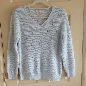 Dress Barn Soft Blue V-Neck Sweater